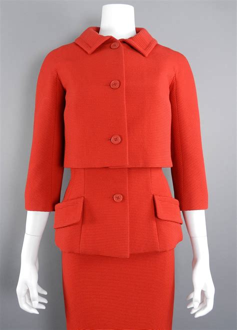 red dior skirt suit|christian Dior denim skirt.